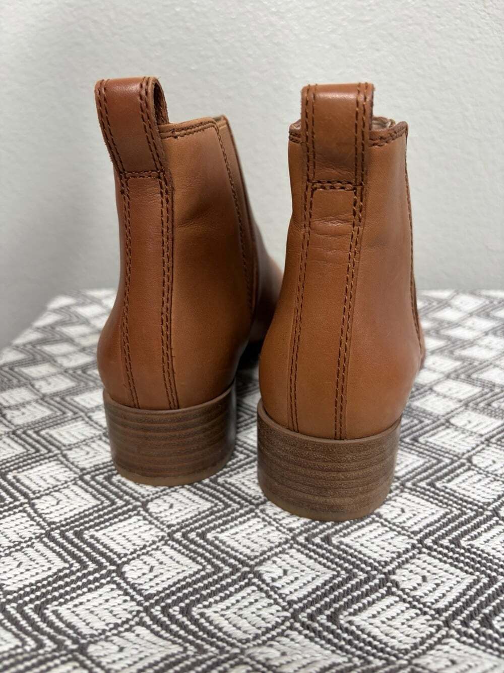 Madewell Women's Pull-On Ankle Boots Flat Chelsea Size 8 English Saddle Brown - Picture 3 of 5